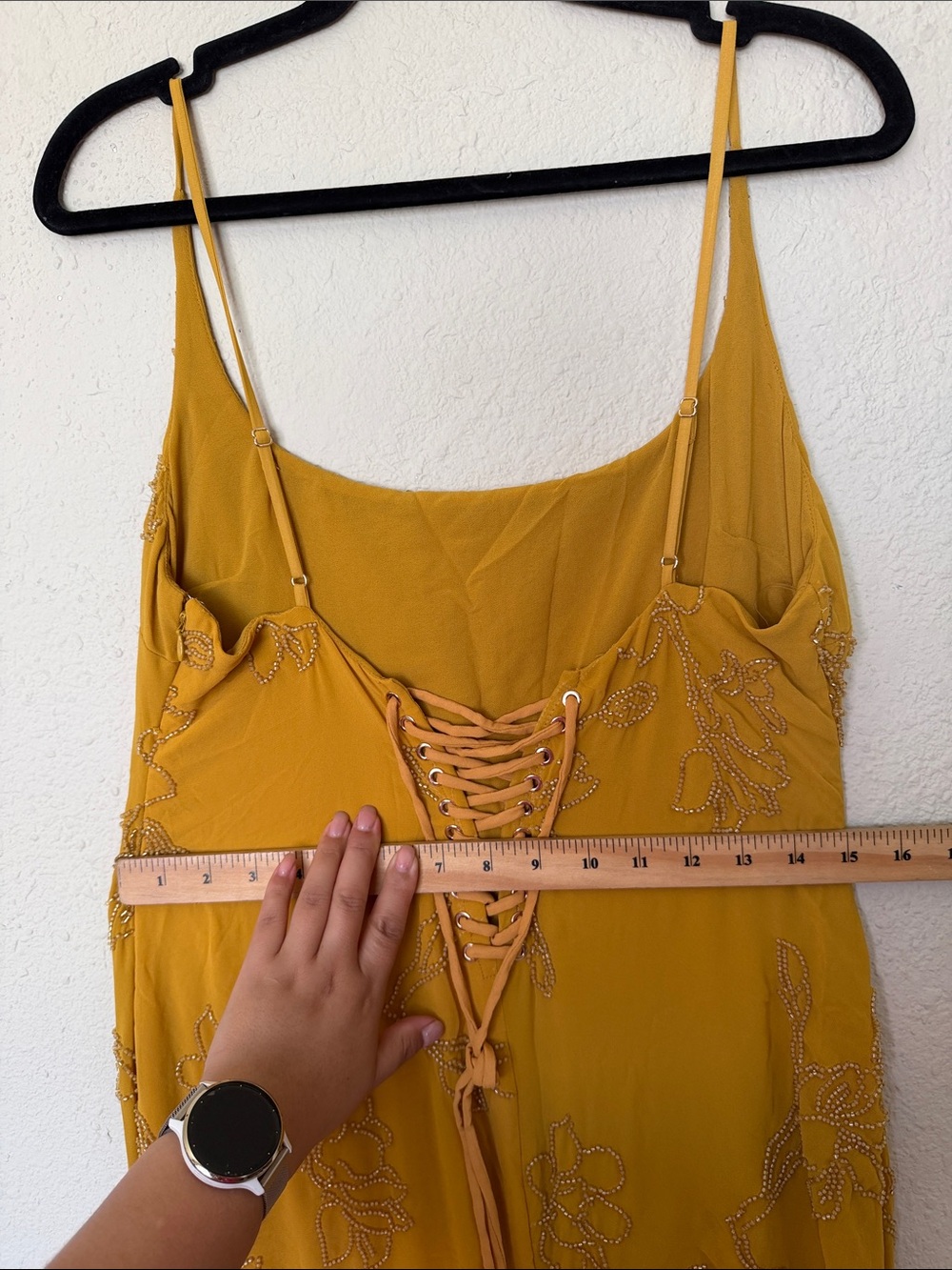 HOUSE OF CB 'Rosalia' Gold Embellished Hand Beaded Maxi Dress/Size L NWOT - Picture 14 of 15